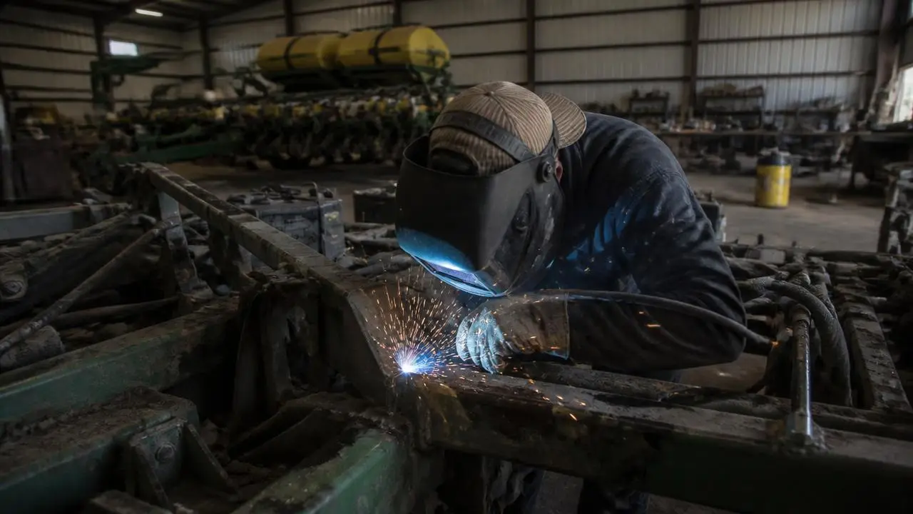 Diesel mechanic working on a tractor engine in Enterprise, Utah — business insurance, BOP, general liability and workers' comp for Enterprise, Utah 84725 employers