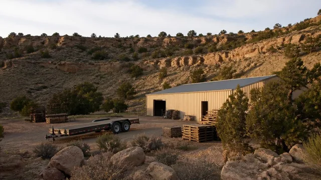 Rural work shop and equipment yard among the ledges near Toquerville, Utah — local commercial insurance risk factors for Toquerville, Utah 84774 businesses
