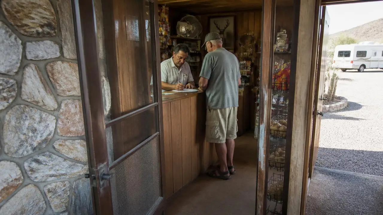 Camp store counter with a clerk helping riders in Virgin, Utah — business insurance, BOP, general liability and workers' comp for Virgin, Utah 84779 employers