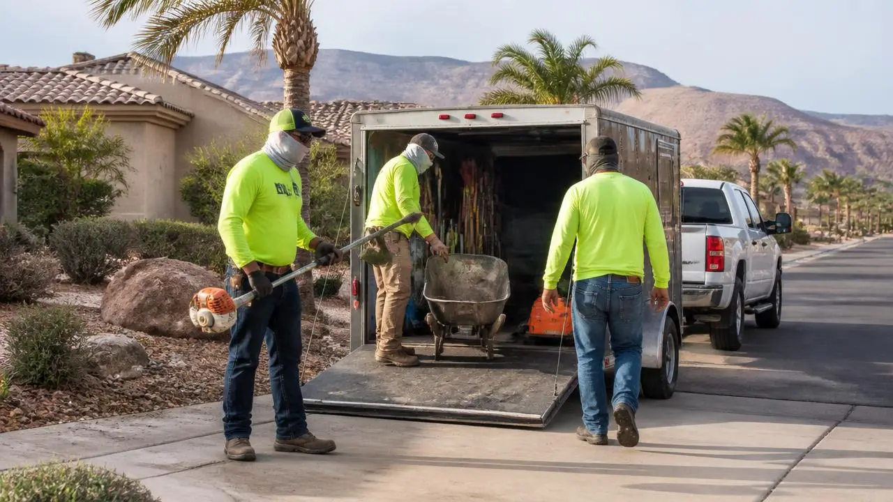 Landscape crew installing desert plantings at a Washington, Utah commercial property — business insurance, BOP, general liability and workers' comp for Washington, Utah 84780 employers