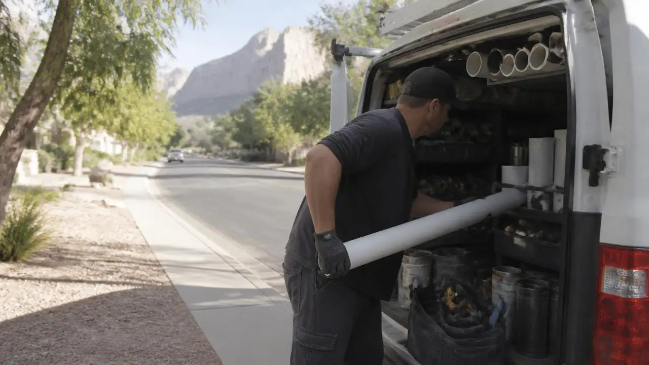 Plumbing contractor loading fittings into a service truck in Santa Clara, Utah — business insurance, BOP, general liability and workers' comp for Santa Clara, Utah 84765 employers