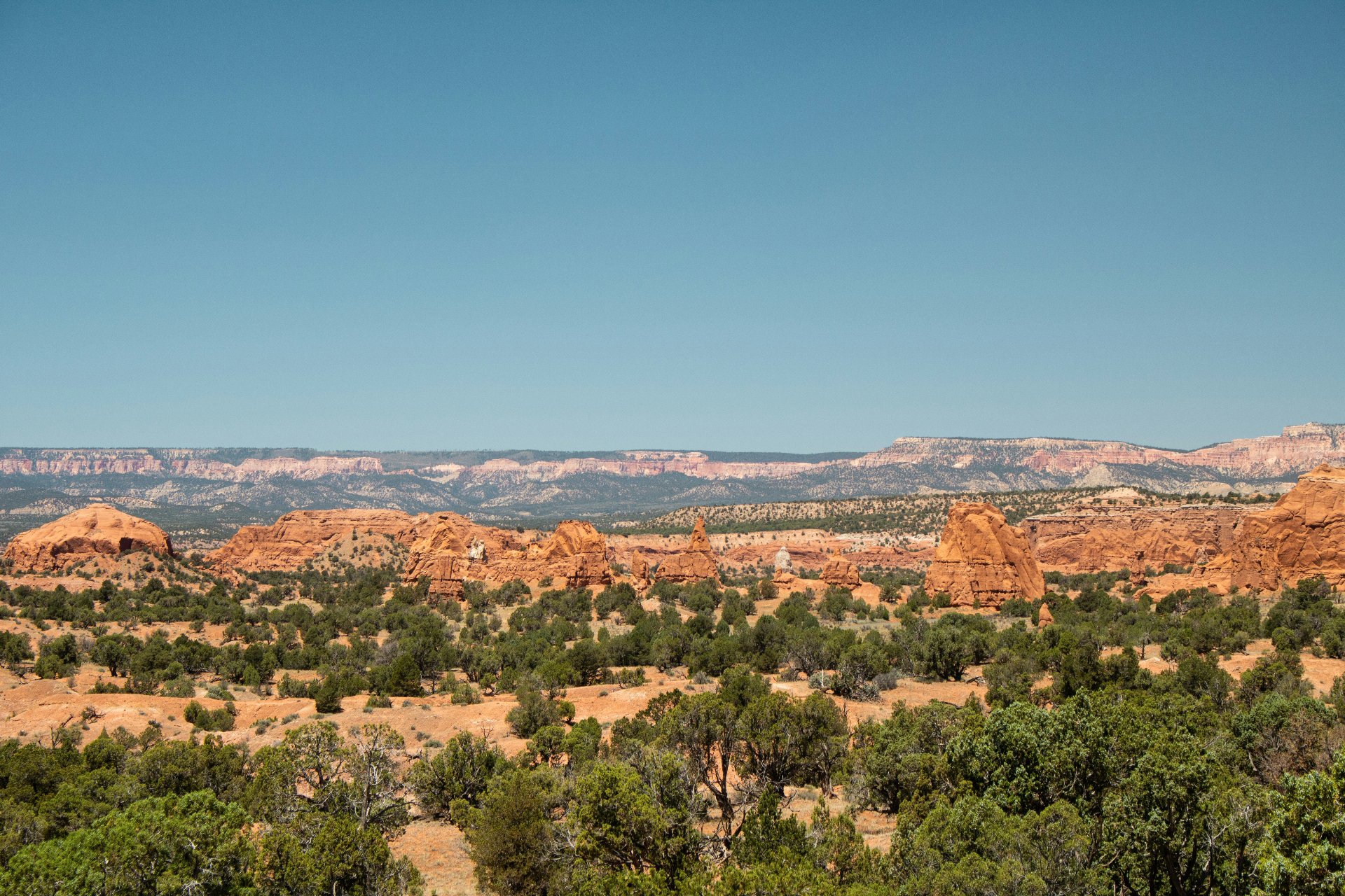 Desert vista with red rock formations near Santa Clara, Utah