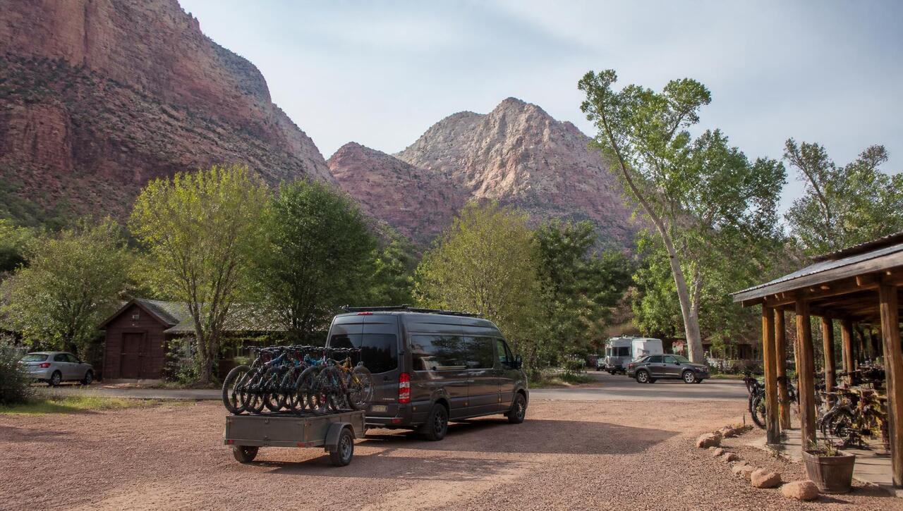 Mountain-bike outfitter and shuttle staging area in Virgin, Utah (ZIP 84779) — business insurance, BOP, general liability, commercial property and workers' comp for Virgin, Utah employers