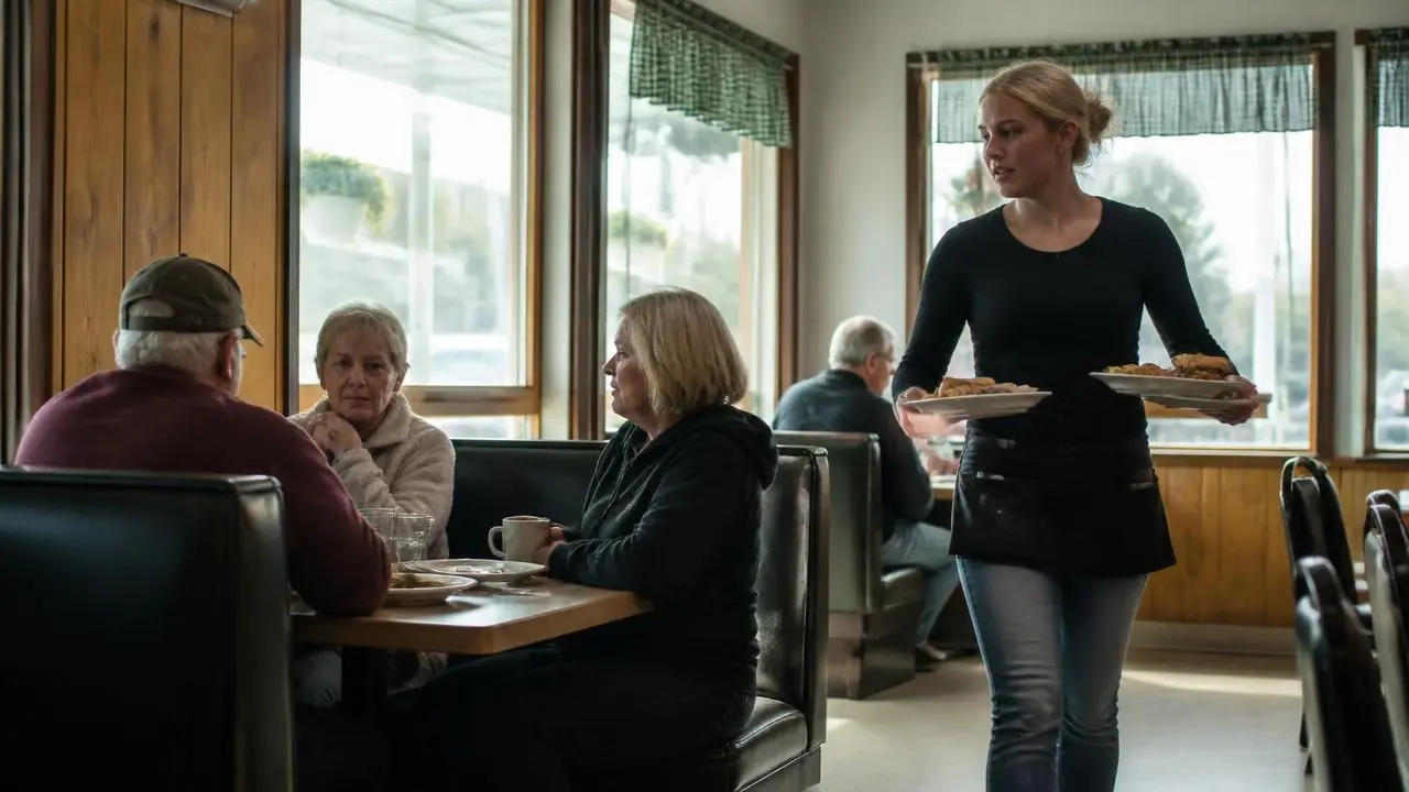 Server carrying plates in a family cafe in Parowan, Utah — business insurance, BOP, general liability and workers' comp for Parowan, Utah 84761 employers
