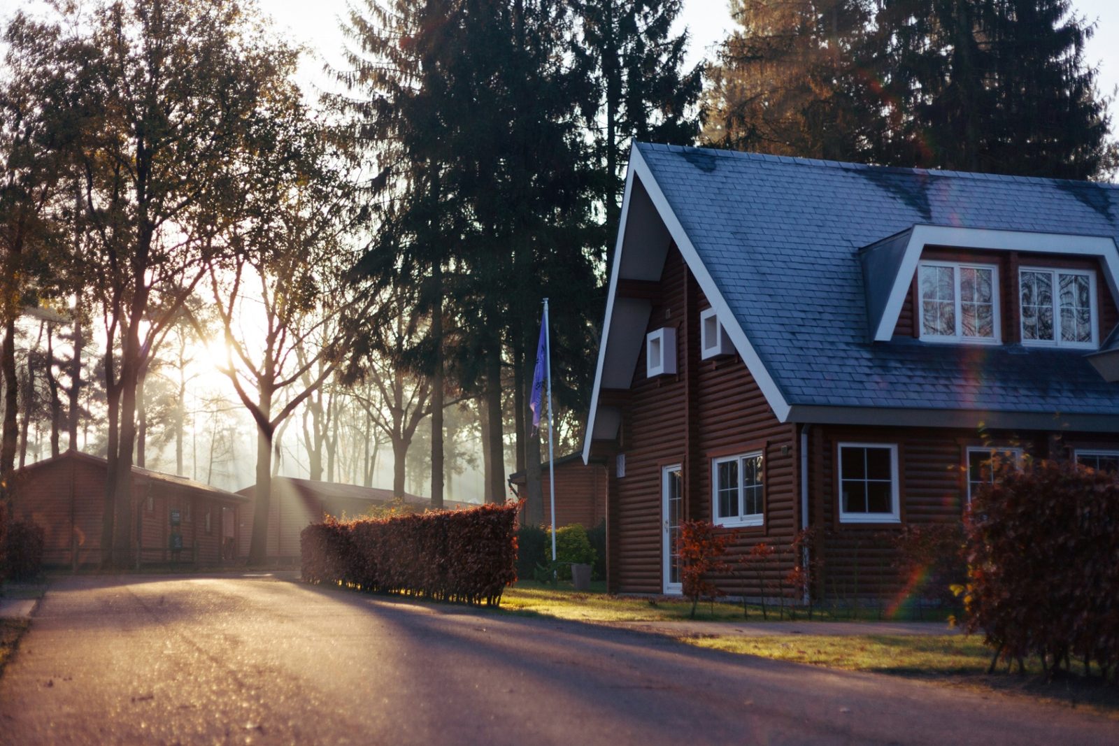 Wooden lodge-style rental home at sunset in Cedar City, Utah — renters insurance in Cedar City, UT