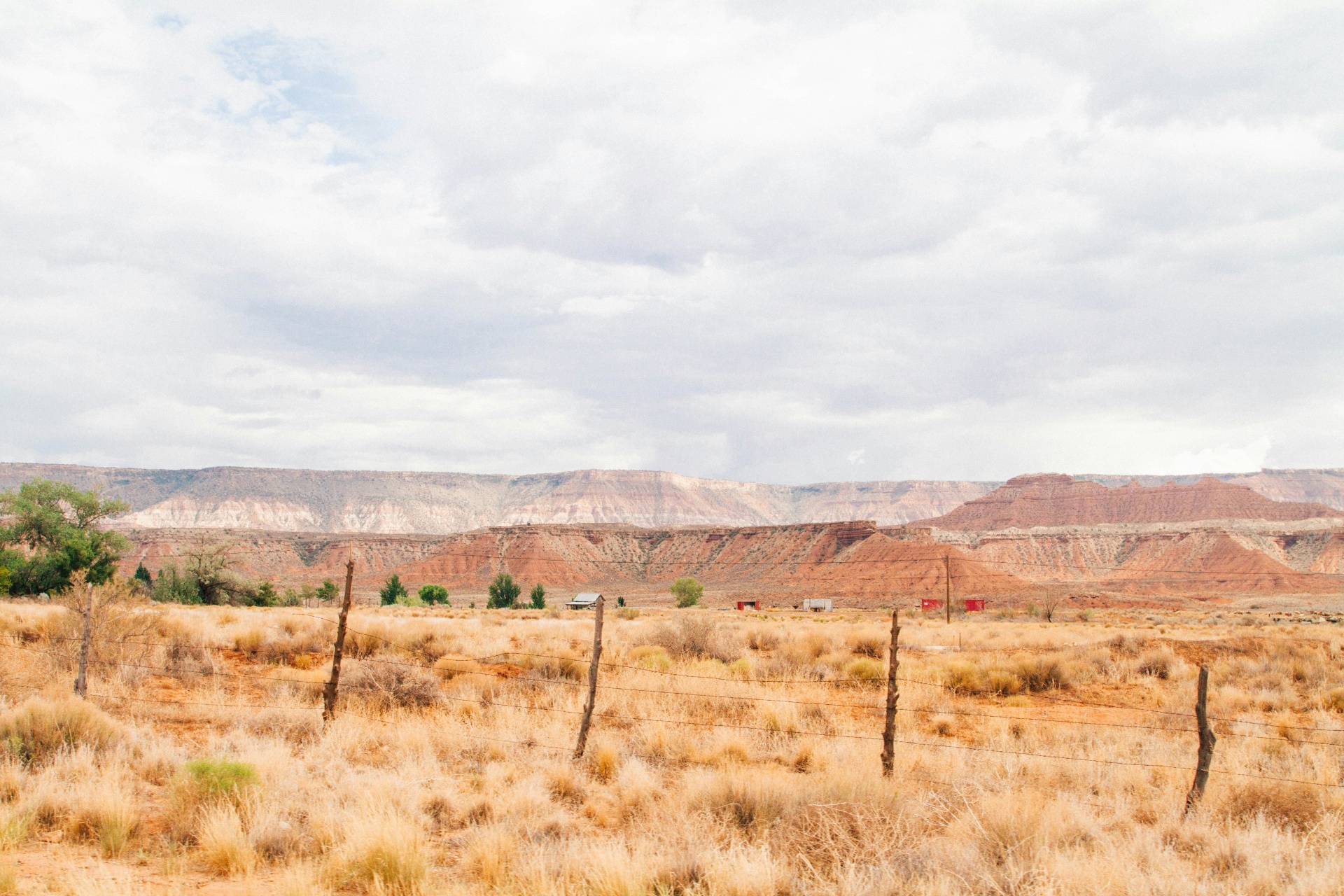 Desert vista with red cliffs on the outskirts of Washington, Utah
