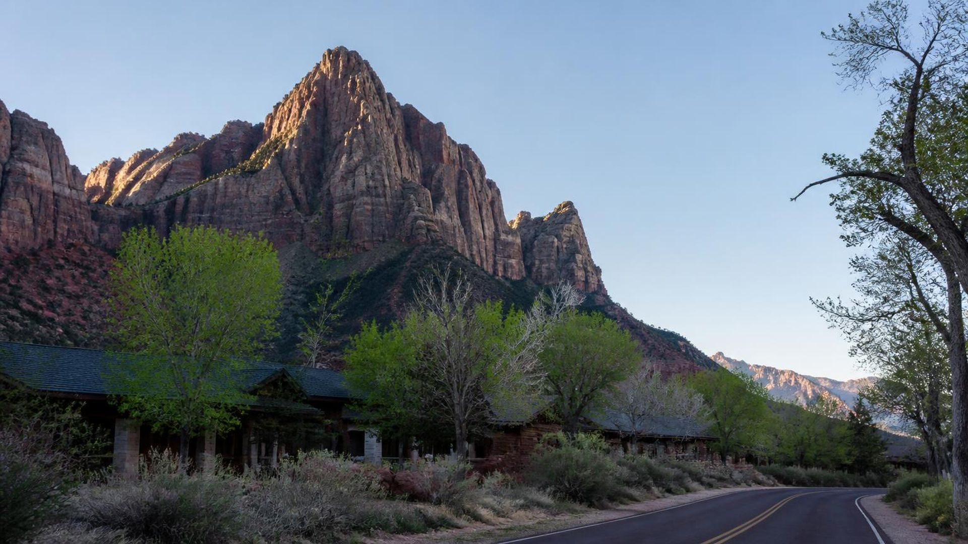 The Watchman peak towering over lodges and cottonwoods in Springdale, Utah (ZIP 84767) — ACA / Obamacare Marketplace health insurance, subsidies and off-Marketplace plans for Springdale, Utah households