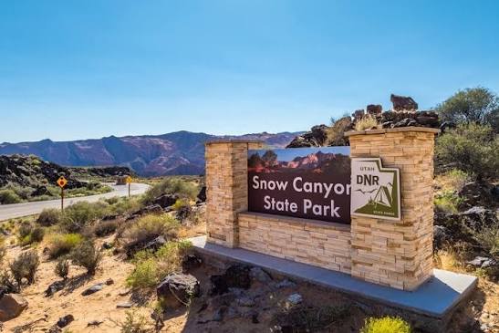 Snow Canyon State Park entrance sign near Santa Clara, Utah