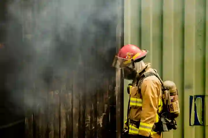 Firefighter responding to a structure fire — illustrating commercial property loss exposure