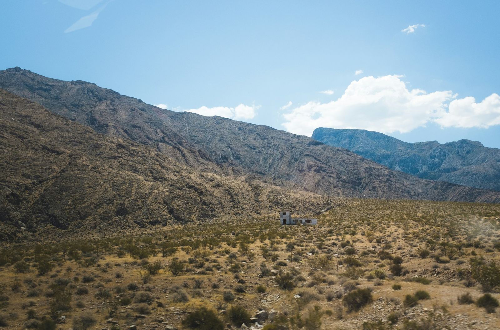 Desert canyon and Virgin Mountains outside Mesquite, Nevada