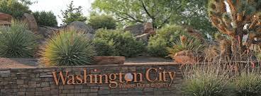 Washington City entrance monument with desert landscaping — Washington, UT auto insurance