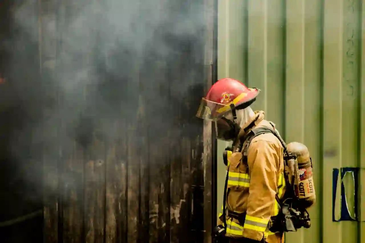 Firefighter responding to a structure fire — illustrating commercial property loss exposure